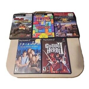 5 PlayStation 2 Guitar Hero 2 U.S Navy Seals Friends Racing Video Game Lot